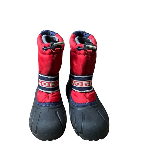 Sorel Kids' Red and Navy Snow Boots size 12 - Picture 2 of 10